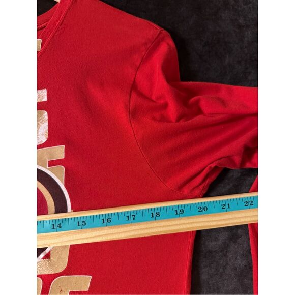 Y2K Reebok 49ers Women L NFL Top Red Gold VNTG Long Sleeve Graphic Football Tee - Picture 8 of 11